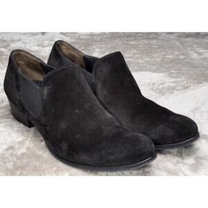 Paul Green Black Suede Chelsea Slip On Western Ankle Boots Womens UK 7.5 US 10